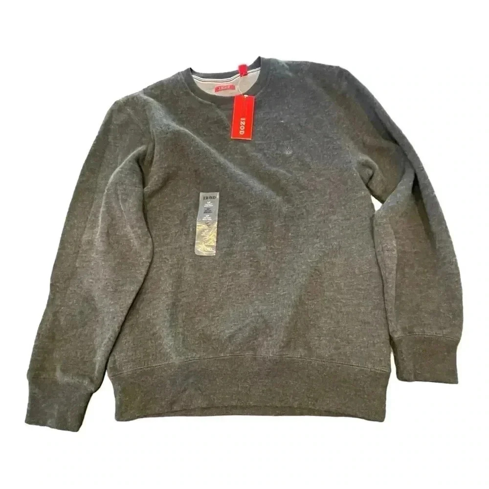 Izod Sweatshirt Mens Size Small Gray SuperSoft Comfortable NWT